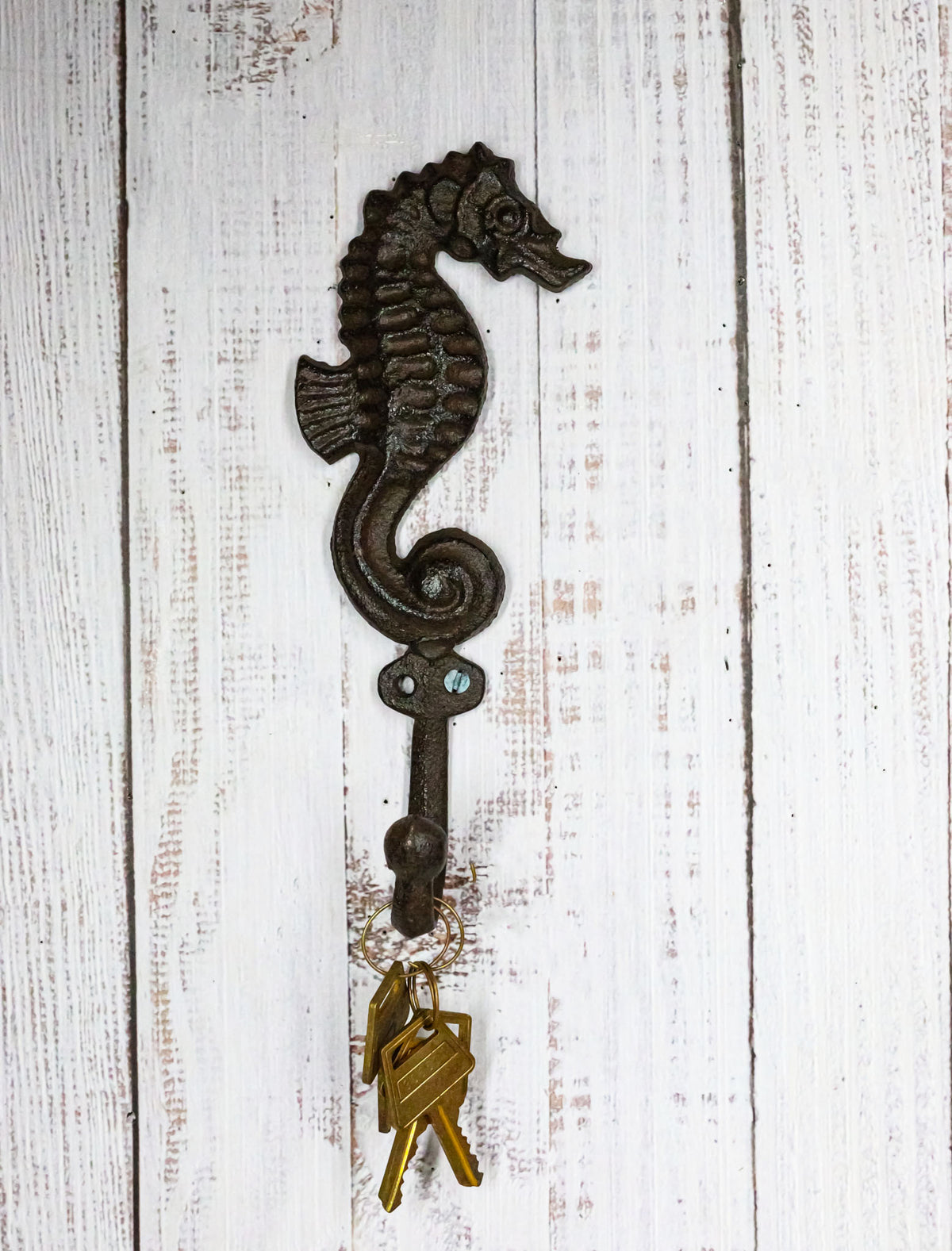 Pack of 2 Marine Ocean Nautical Seahorse Wall Cast Iron Rustic Coat Hooks