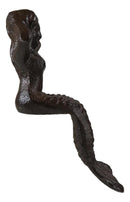 Small Nautical Siren Mermaid Venus Making Up Hair Cast Iron Rustic Sculpture