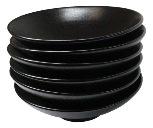 Pack Of 6 Black Kokuyo Ceramic Collection Large Ramen Soup Dinner Bowl 36oz 9"D