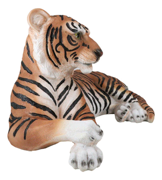 Large Royal Bengal Tiger Resting Gracefully 15.5" Long Statue Home Garden Decor - Ebros Gift