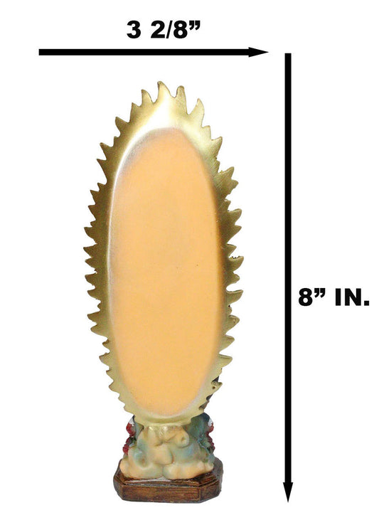 Our Lady of Guadalupe With Mandorla of Rays Mother Mary Catholic Figurine 8"H