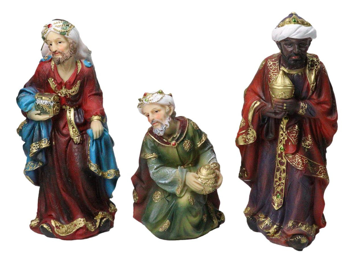 Christmas Nativity Set Mary Joseph Baby Jesus 3 Wise Men Angel 11 Pc Figurines