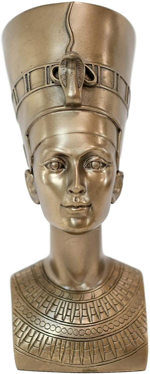 Ebros Egyptian Pharaoh King Tut and Queen Nefertiti Bust Set of Two Figurine