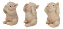 Rustic Country Hog Heavens See Hear Speak No Evil Piglet Pigs Figurines Set
