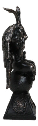 6.5"H Sabbatic Goat Idol Baphomet Bronze Resin Statue Horned God Figurine