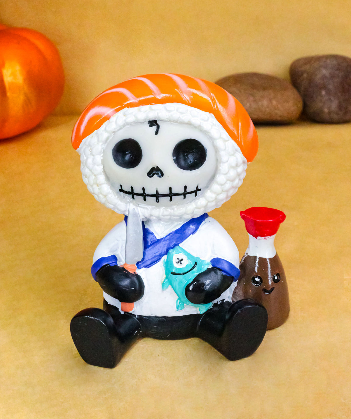 Furrybones Sake Sushi Sashimi Omakase Chef Skeleton Figurine Furry Bones
