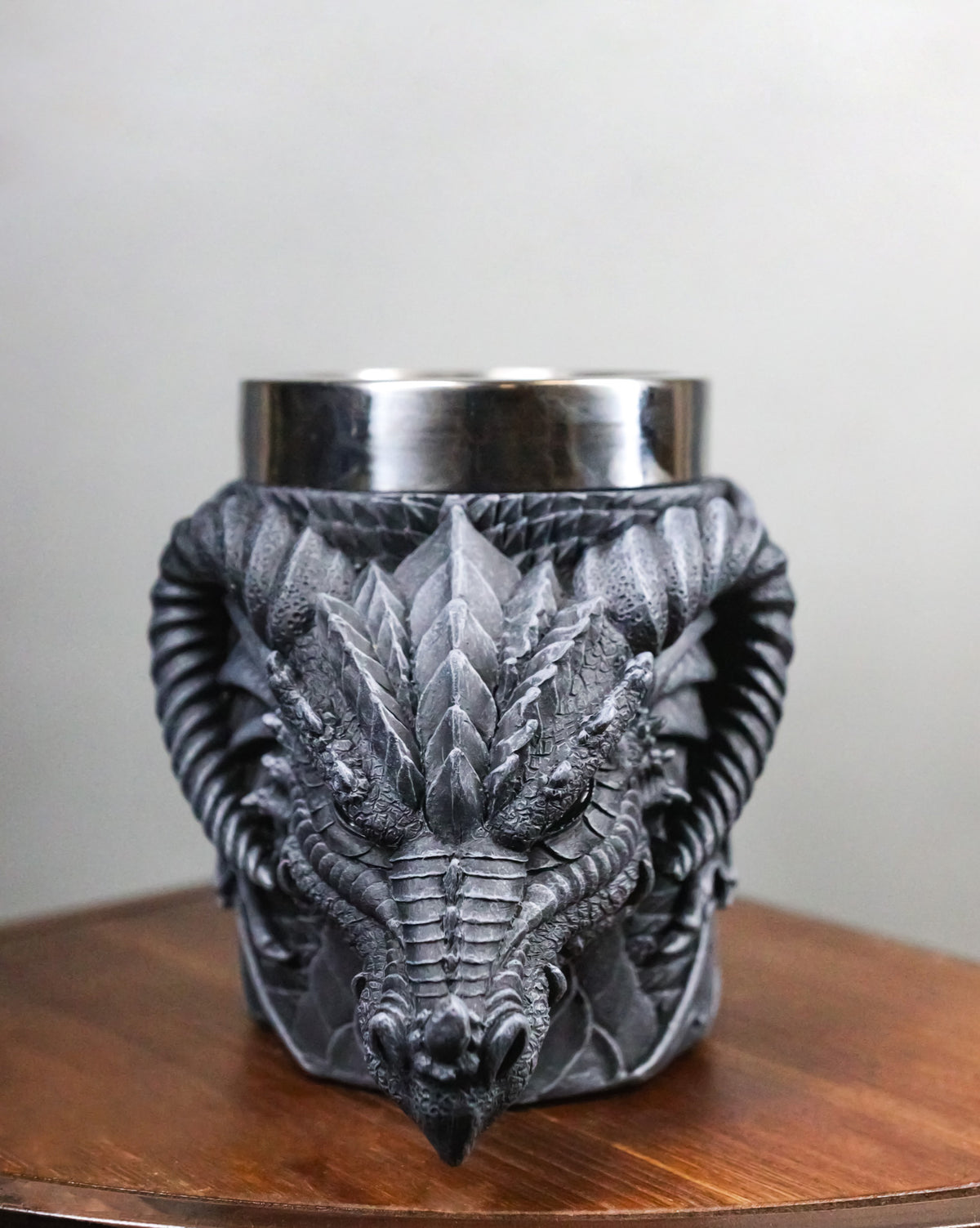 Faux Stone Gothic Horned Dragon Gargoyle Behemoth 16oz Coffee Mug Tankard Cup
