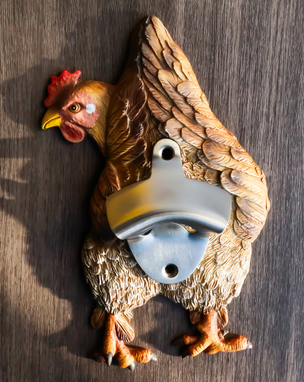 Rustic Western Country Farm Chicken Hen Butt Backside Wall Bottle Cap Opener