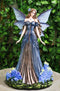 Large 17"H Blue And Purple Beautiful Lavender Garden Meadows Fairy Figurine