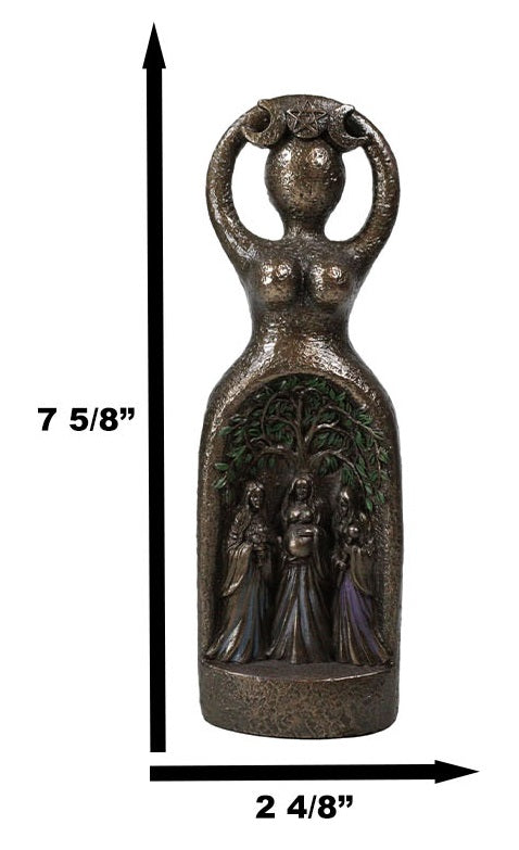 Maiden, Mother, Crone Triple Moon Bronzed Statue Maiden, Mother, Crone Triple Moon Bronzed Statue