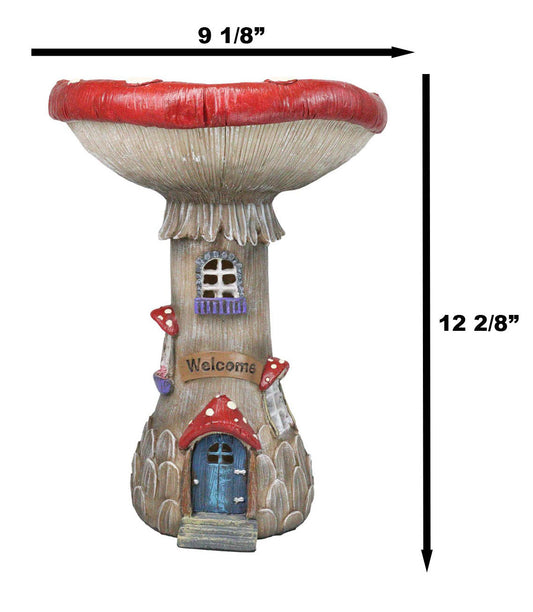 Enchanted Fairy Garden Cottage Inverted Toadstool Mushroom LED House Figurine