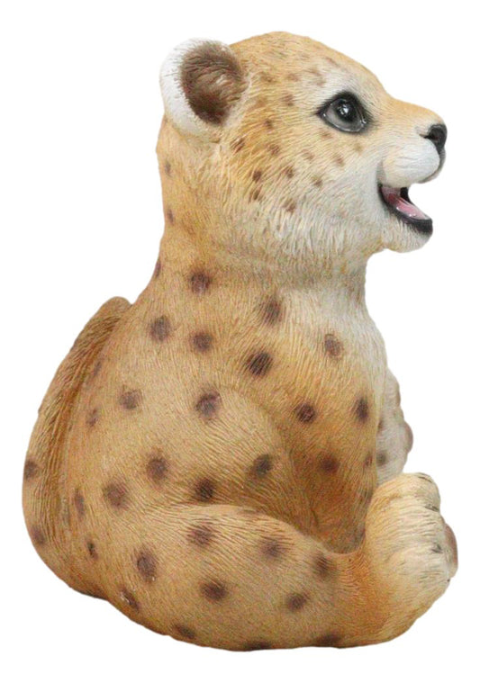 Whimsical Animal Kingdom Leopard Cub Seated With Big Smile Figurine