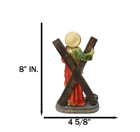 Christian Apostle Disciple of Jesus Saint Andrew with Saltire Cross Figurine 8"H