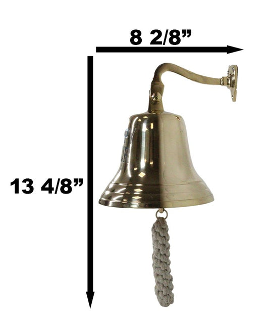 Nautical Marine Antiqued Brass Happy Hour Bell Wall Decor Dinner Bells Accent