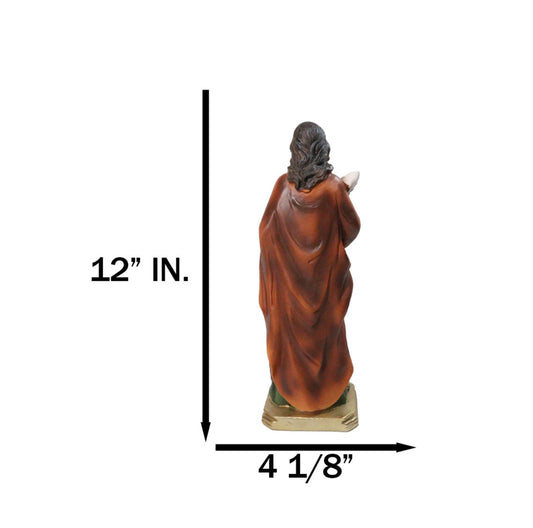 Apostle Disciple Of Jesus Saint James The Less With Walking Stick Figurine 12"H
