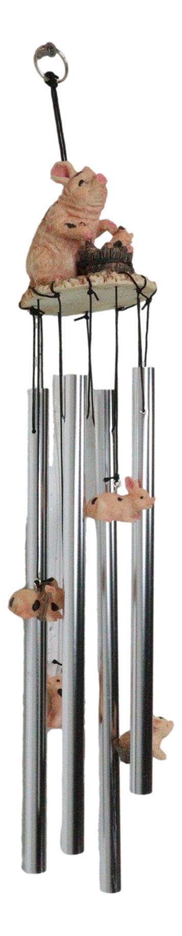 Mother Goose Nursery Rhymes Miss Piggy Pig with Piglets Family Wind Chime