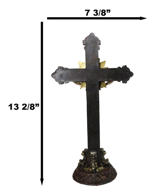 Passion of Jesus Christ Crucified On The Cross With Pointed Star Desktop Plaque