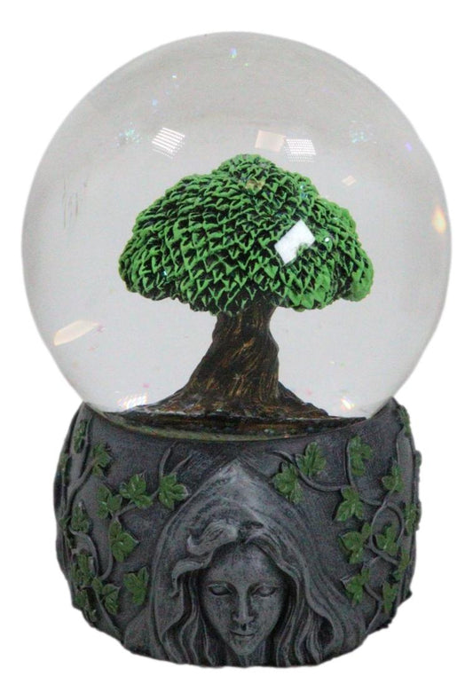 Wicca Triple Goddess Mother Maiden Crone Tree of Life Glitter Water Globe Decor