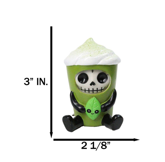 Furry Bones Matchiko Green Tea Leaf Matcha Drink Skeleton Figurine Furrybones