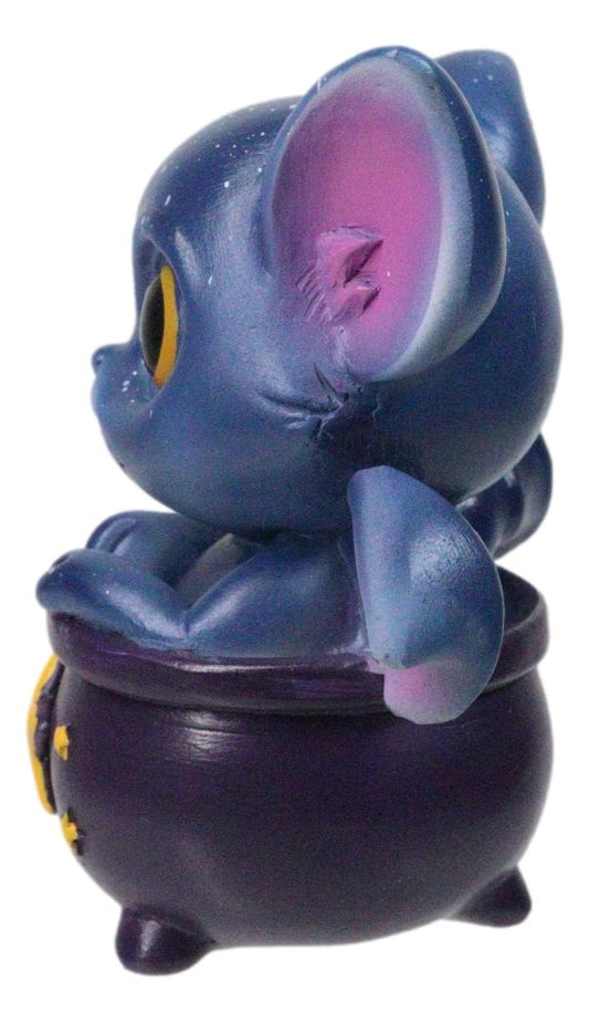 Blue Eve Drake Potion Pals Small Baby Dragon Imp Sitting in Cauldron Figurine