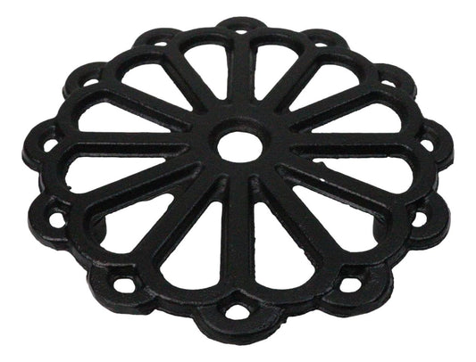 Floral Wheel 12 Spokes Traditional Cast Iron Metal Tetsubin Teapot Trivet Stand