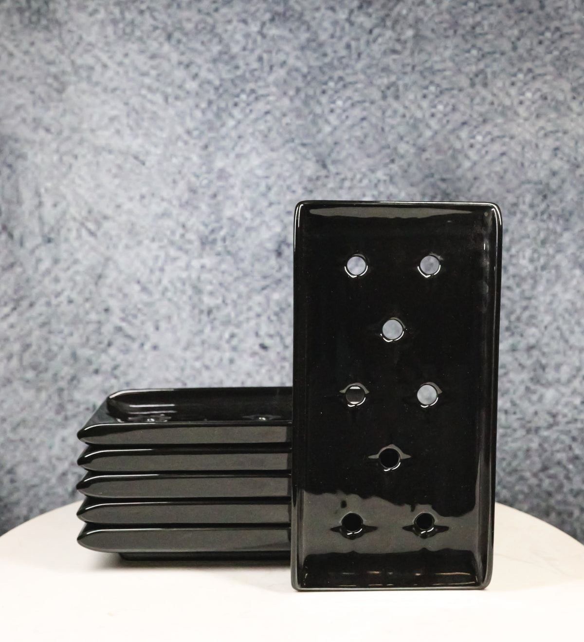 Pack Of 6 Japanese Raw Sushi Preparation Storage Black Neta Zara Ceramic Plates