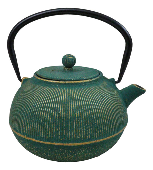 Tokusa Green And Gold Gradient Cast Iron Tetsubin Teapot With Enamel Liner
