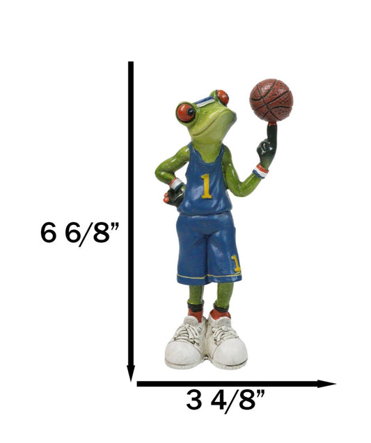 Street Baller Green Frog Basketball Whizz Spinning Ball On Fingertip Figurine