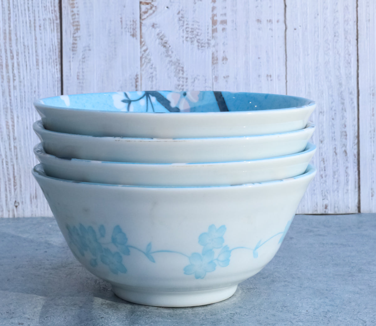Made In Japan Cherry Blossoms Soup Rice Pasta Salad Cereal Bowls 6"D 16oz Set 4