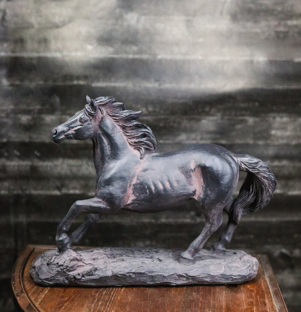 Western Wild And Free Open Grasslands Galloping Horse Faux Bronze Figurine 9"L