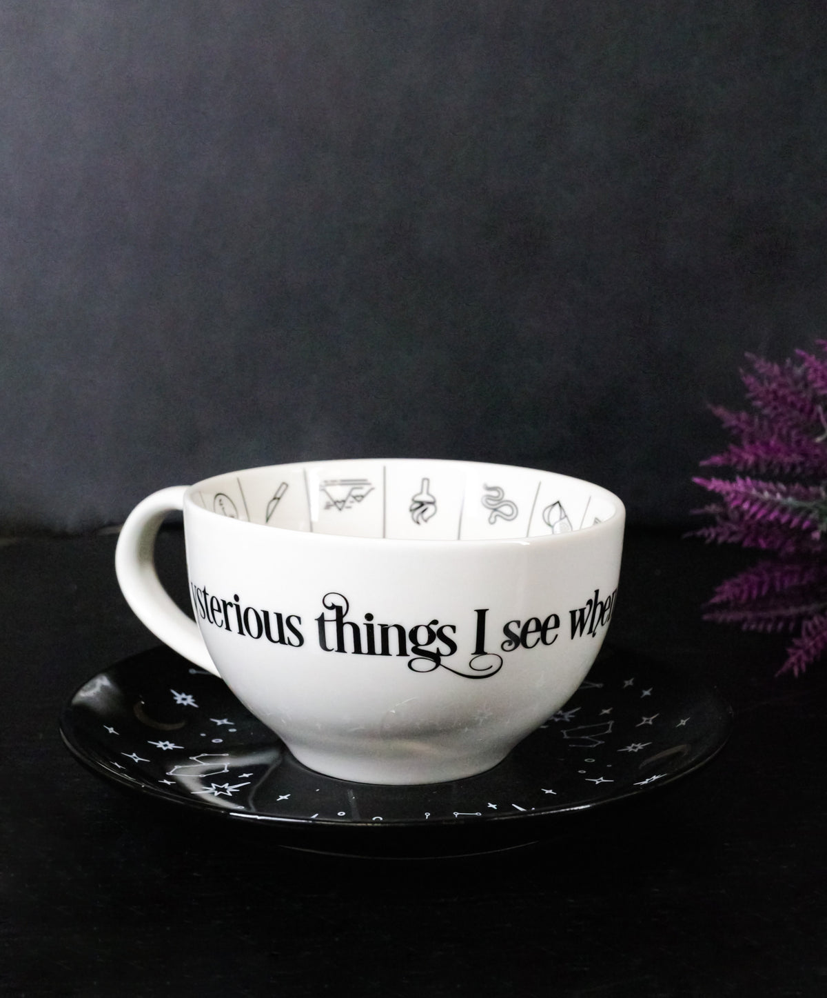 Ebros Fortune Telling Tea Cup and Saucer Set Bone China Tasseography
