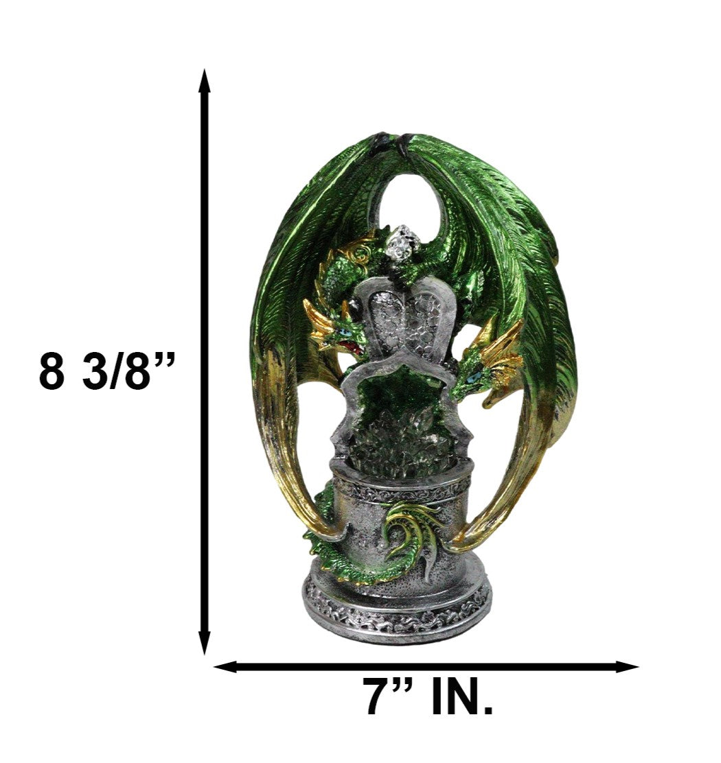 Ebros Green Dragon Treasure Tomb LED Color Changing Crystal Figurine 8.25"H