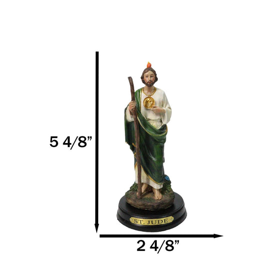 Saint Jude Thaddeus The Apostle With Holy Spirit Fire Figurine With Base 5.5"H