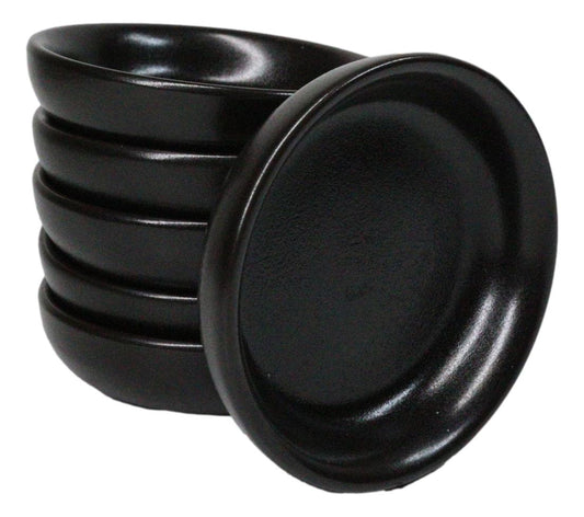 Pack Of 6 Ceramic Kokuyo Black Soy Sauce Oil Condiment Round Dishes Bowls 1.5oz