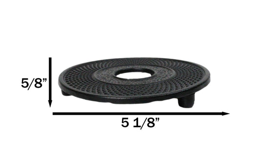 Round Hobnails Pattern Cast Iron Metal Tetsubin Teapot Trivet Stand 5"D