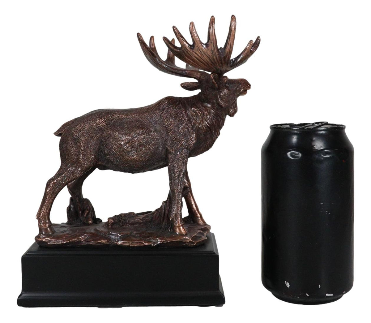 The Emperor Wild Elk Bull Moose Statue Bronze Electroplated Figurine With Base - Ebros Gift