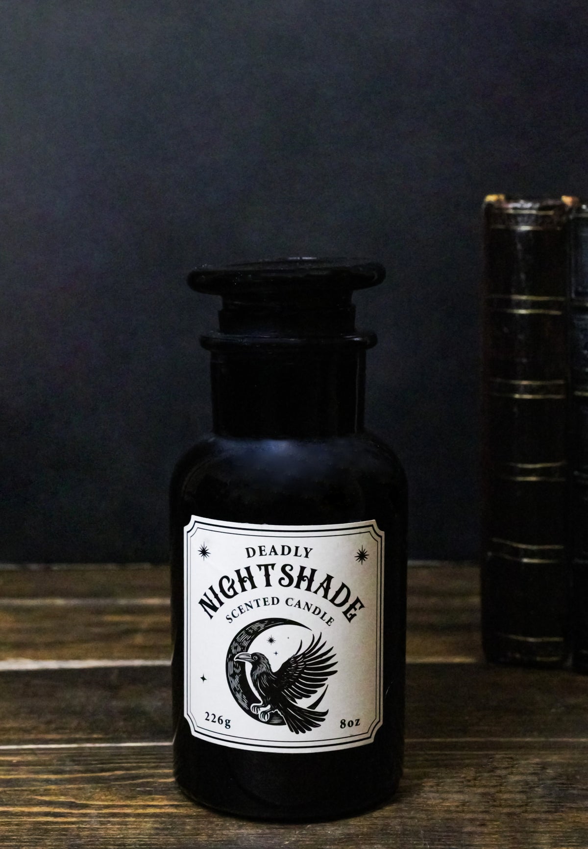 Ebros Wicca Mystic Raven Deadly Nightshade Scented Apothecary Jar Candle 8 Oz