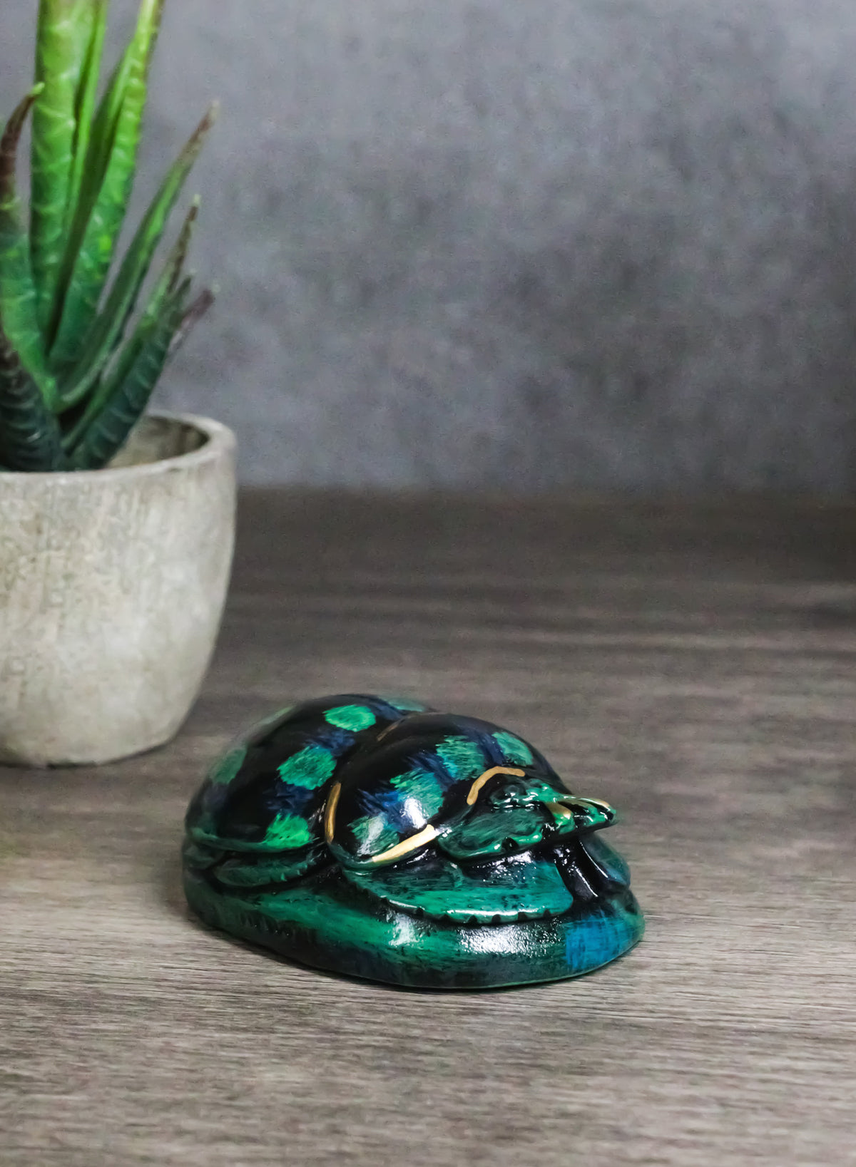 Ebros Gift Green Scarab Beetle Amulet Egyptian Small Keepsake Figurine