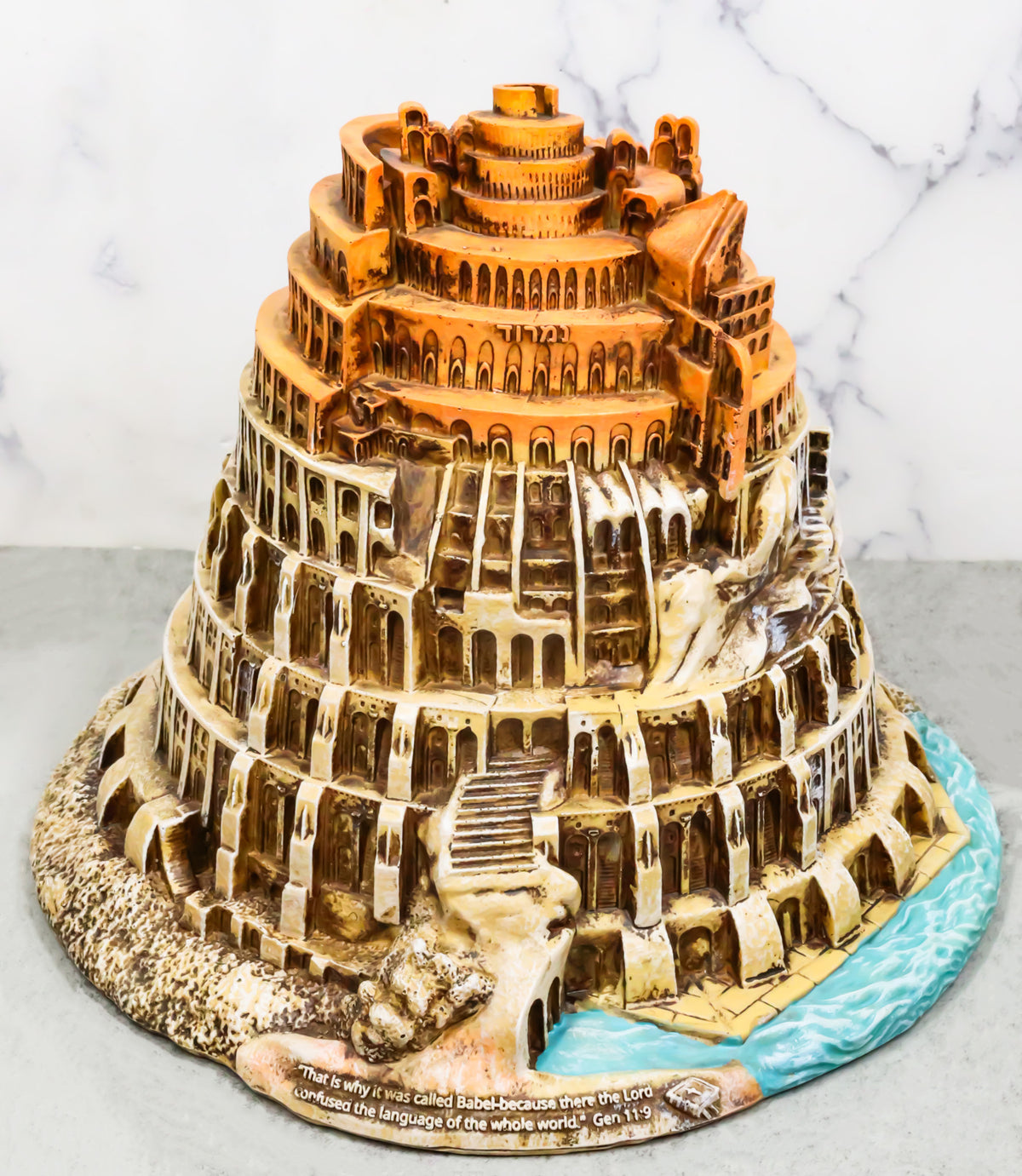 Old Testament Judeo Christian Abandoned Tower of Babel Archaeological Figurine