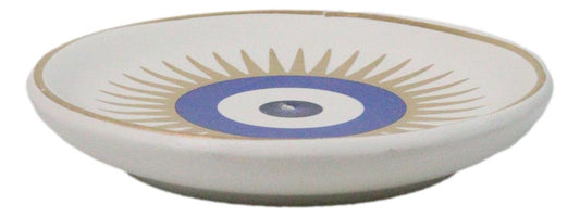 Wicca Metaphysical Blue All Seeing Eye of Providence Round Incense Holder Dish