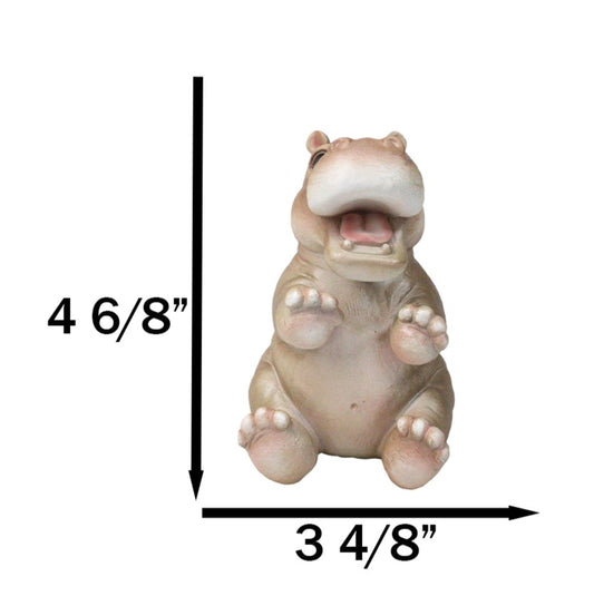 Adorable Sub Saharan African River Common Hippopotamus Calf Figurine 4.75"H