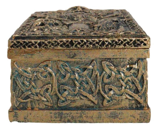 Viking Chief God Odin The All Father With Ravens Arrows War Trinket Box Figurine