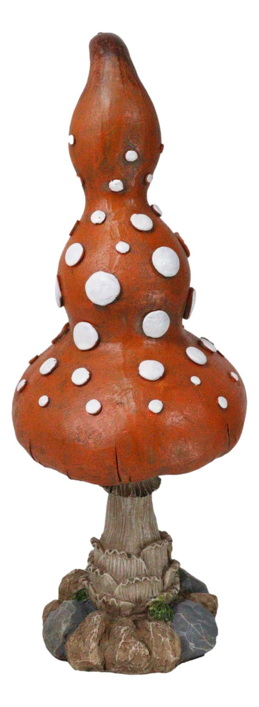 Enchanted Fairy Garden Giant White Spotted Toadstool Mushroom Figurine 13" H