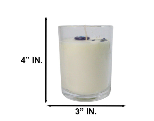 Ebros Gift Wicca Under Watchful Eye White Rose Scented Crystals Jar Candle