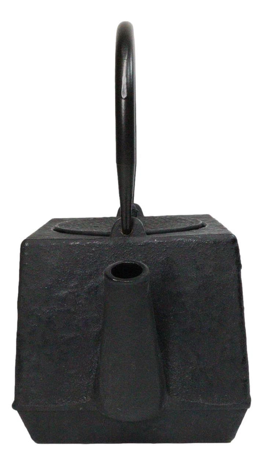 Black Traditional Square Tetsubin Medium Cast Iron Teapot 28oz Tea Pot W/ Handle