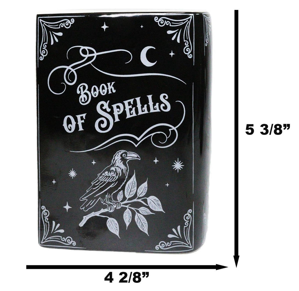 Witchcraft Magic Book of Spells 5.25" H Ceramic Book Shaped Planter Pot Vase