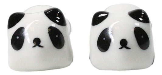 White And Black Giant Panda Bears Set of 2 Chopsticks And Ceramic Rests Set