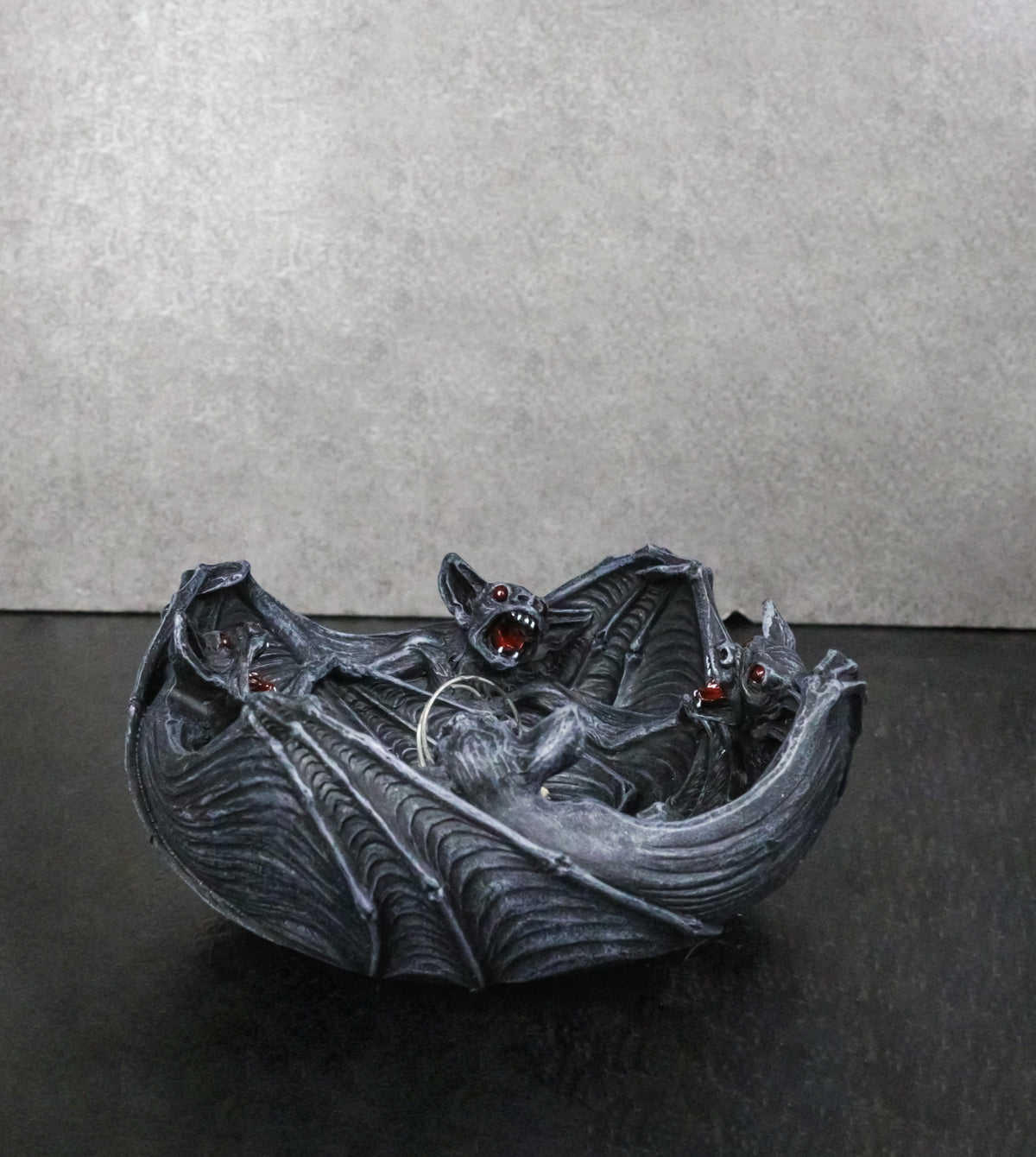 Nosferatu Fourfold Familiars Bat Vampires Catch-All Jewelry Tray, Gothic Dish