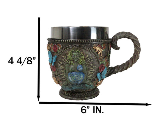 Wicca Green Mother Earth Goddess Millennial Gaia With Flora And Fauna Teacup Mug