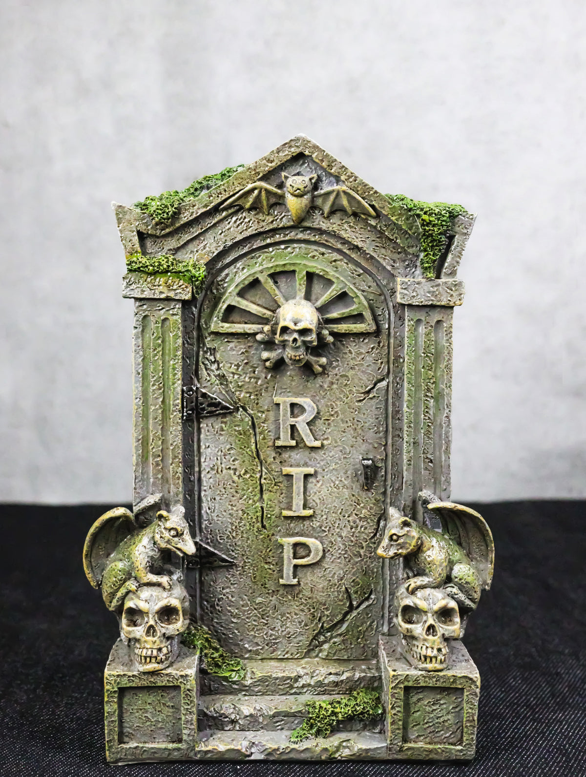 Day of The Dead Gothic Skulls Night Bat and Gargoyles RIP Tombstone Figurine